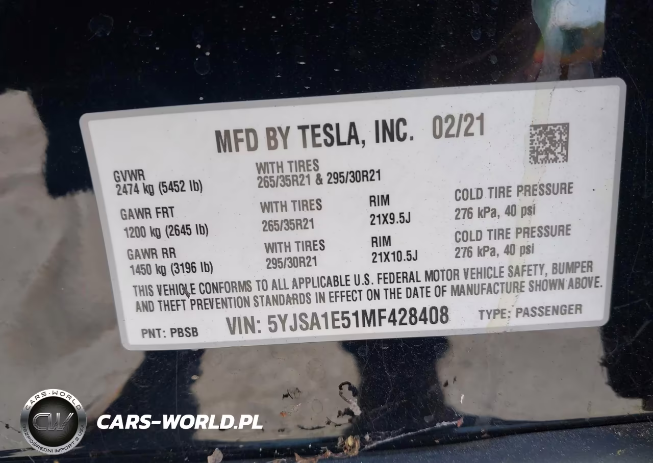 2021 Tesla Model S Long Range Dual Motor All-Wheel Drive VIN:5YJSA1E51MF428408 - 9