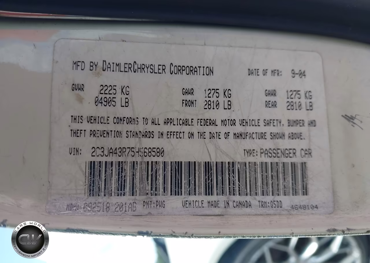 2005 Chrysler 300 VIN:2C3JA43R75H568580 - 9
