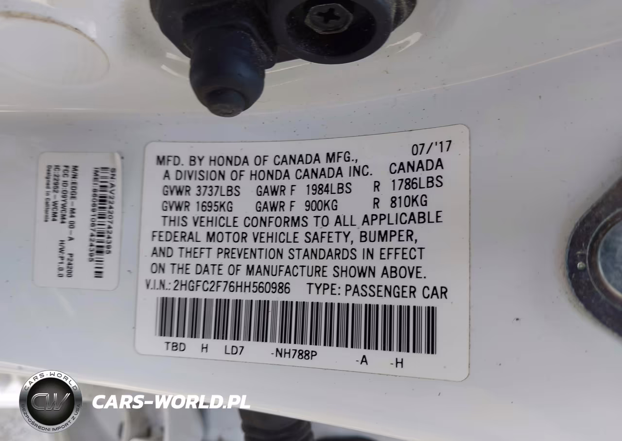 2017 Honda Civic Ex VIN:2HGFC2F76HH560986 - 9