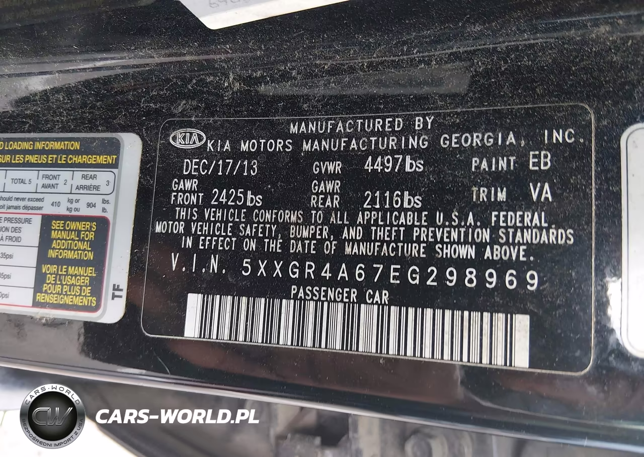 2014 Kia Optima Sxl Turbo VIN:5XXGR4A67EG298969 - 9