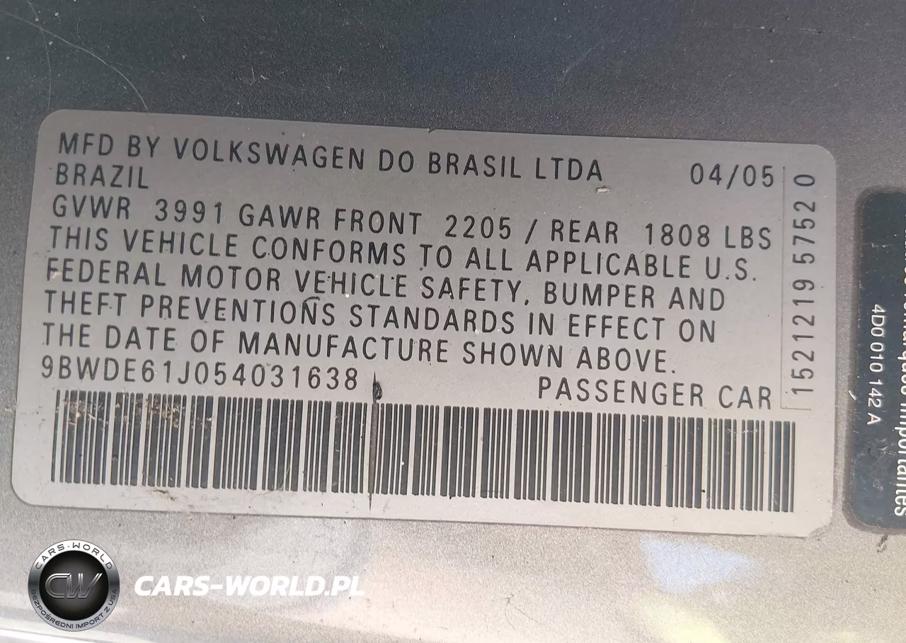 2005 Volkswagen Gti 1.8T VIN:9BWDE61J054031638 - 9