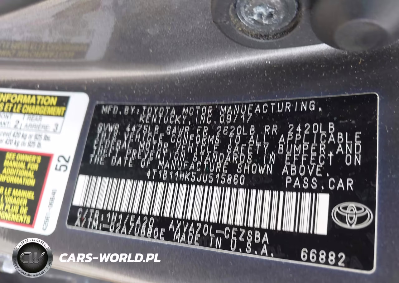 2018 Toyota Camry Se VIN:4T1B11HK5JU515860 - 9