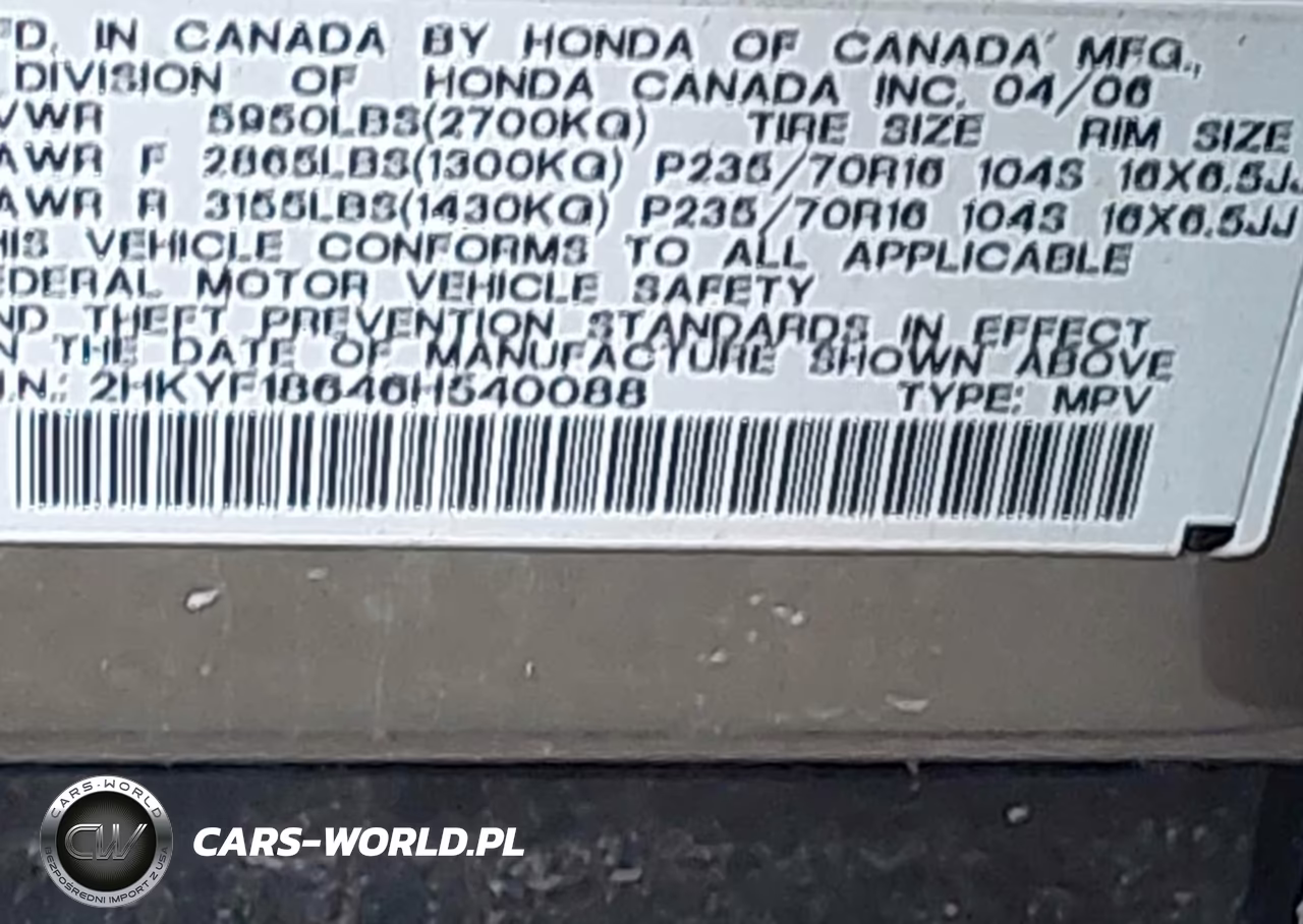 2006 Honda Pilot Ex-L VIN:2HKYF18646H540088 - 9