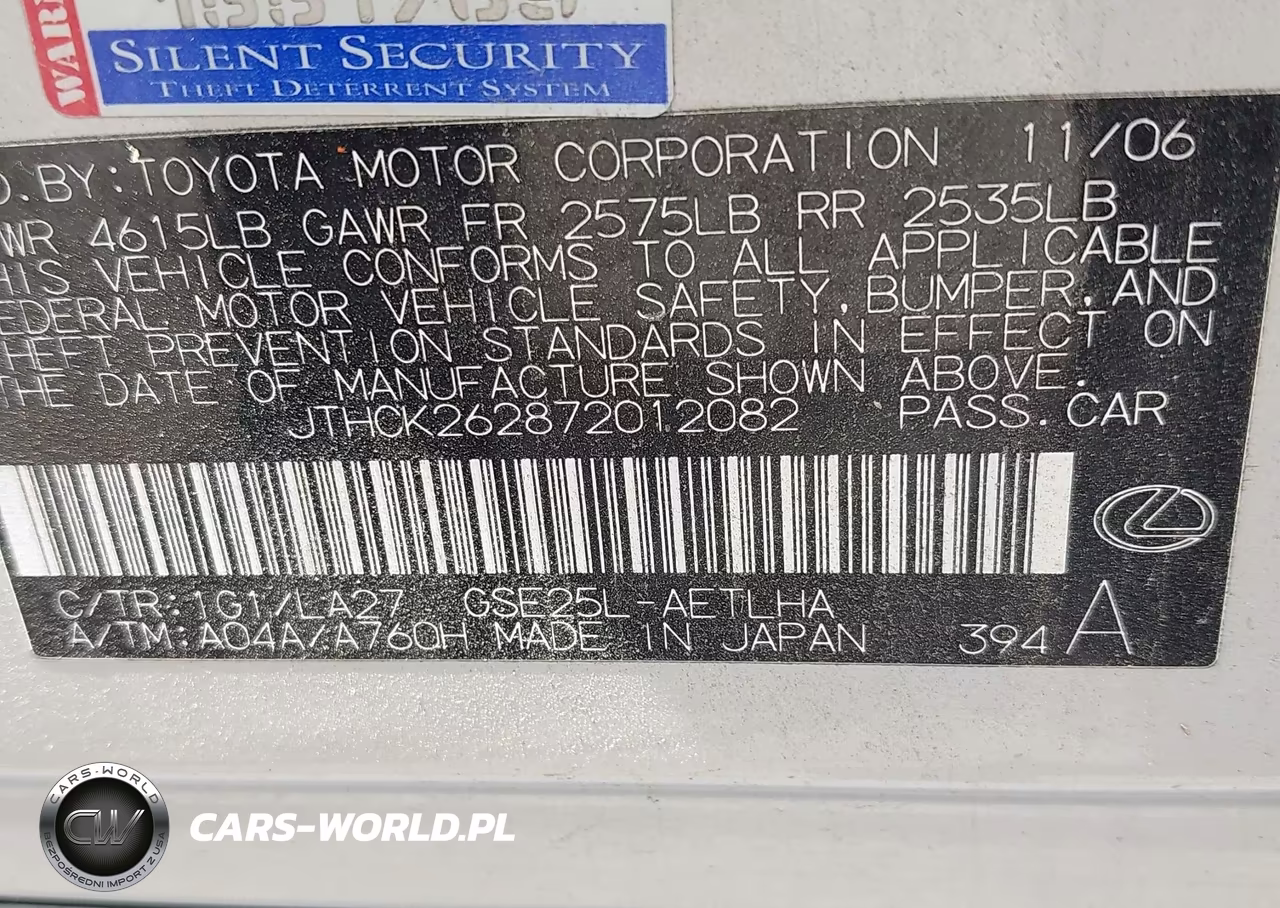 2007 Lexus Is 250 VIN:JTHCK262872012082 - 9