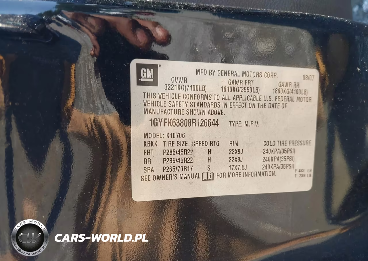 2008 Cadillac Escalade VIN:1GYFK63808R126644 - 9