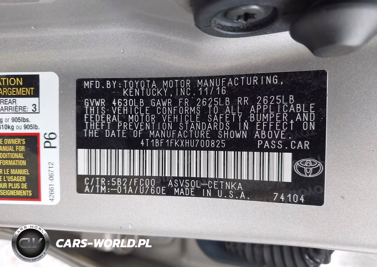 2017 Toyota Camry Le VIN:4T1BF1FKXHU700825 - 9