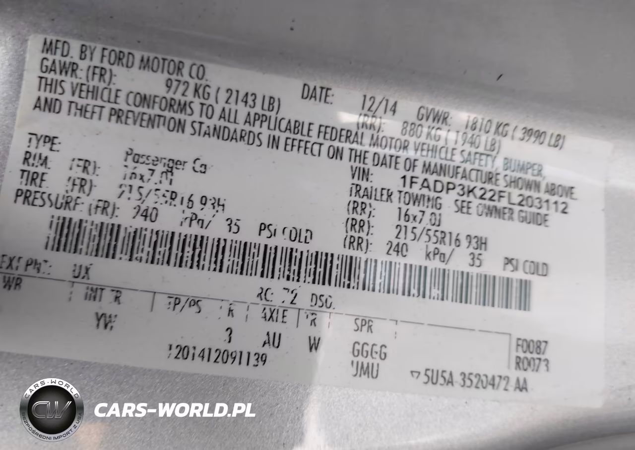 2015 Ford Focus Se VIN:1FADP3K22FL203112 - 9