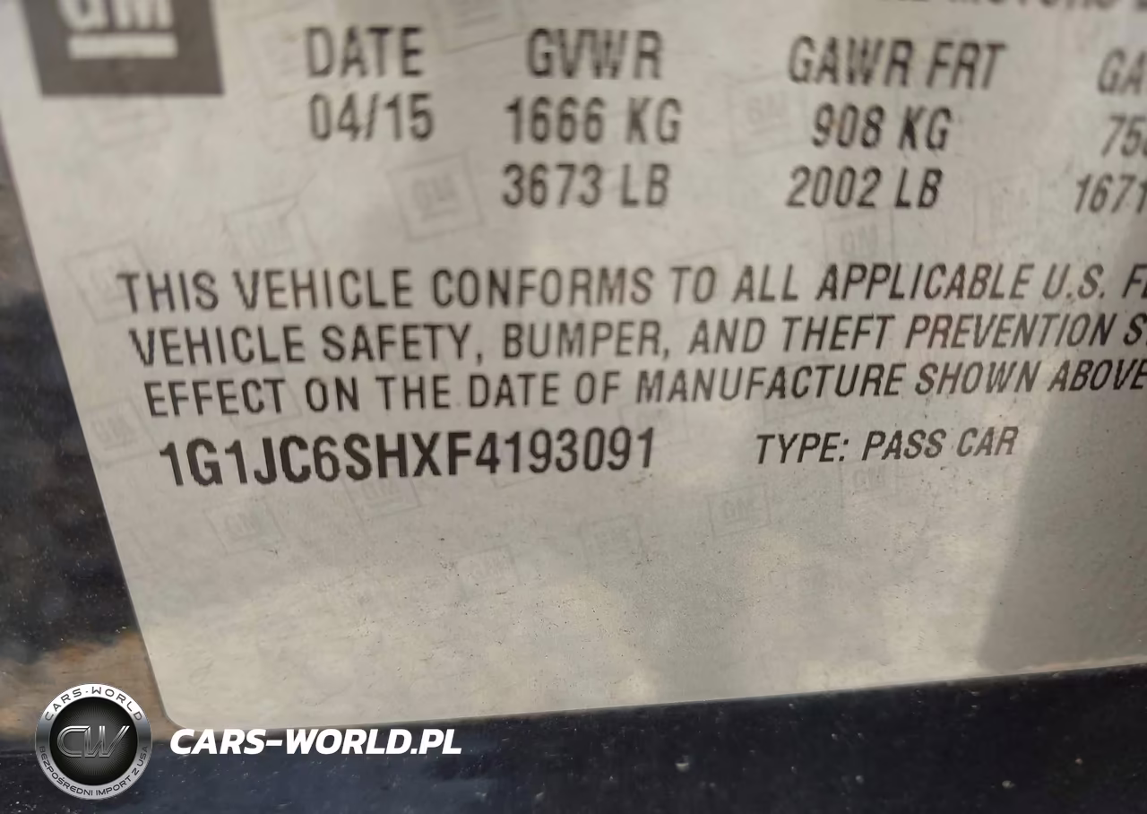 2015 Chevrolet Sonic Lt Auto VIN:1G1JC6SHXF4193091 - 9