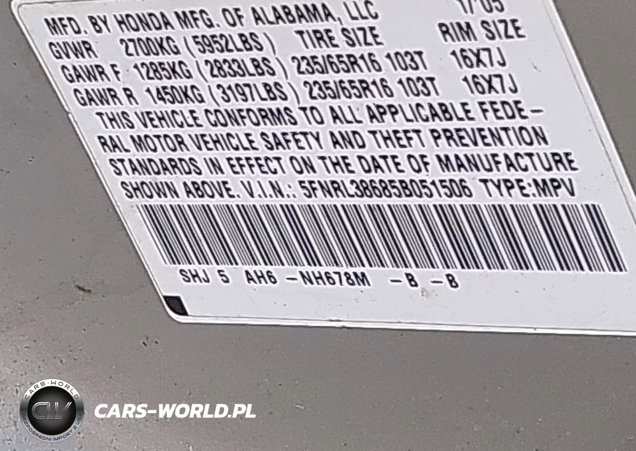 2005 Honda Odyssey Ex-L VIN:5FNRL38685B051506 - 9