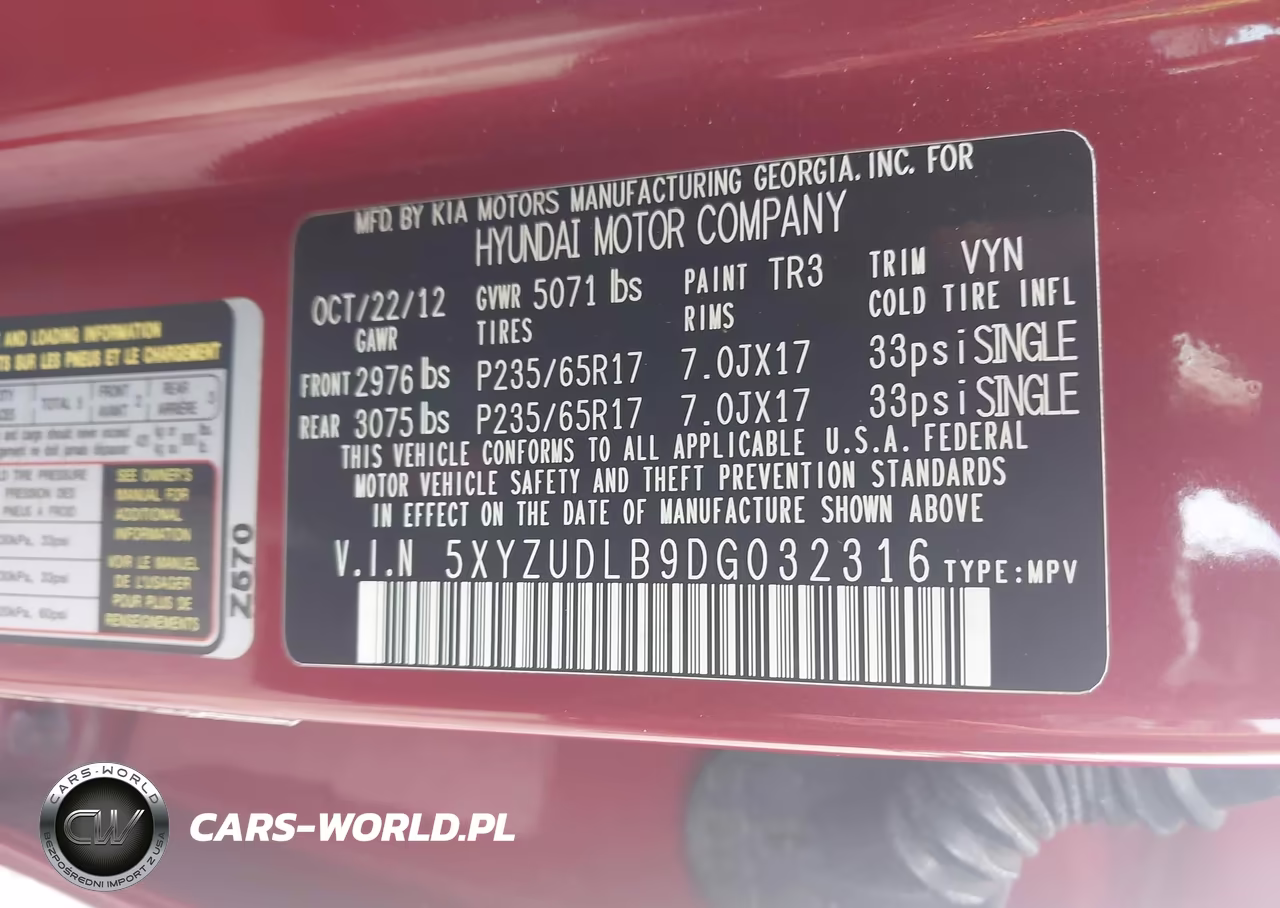 2013 Hyundai Santa Fe Sport VIN:5XYZUDLB9DG032316 - 9
