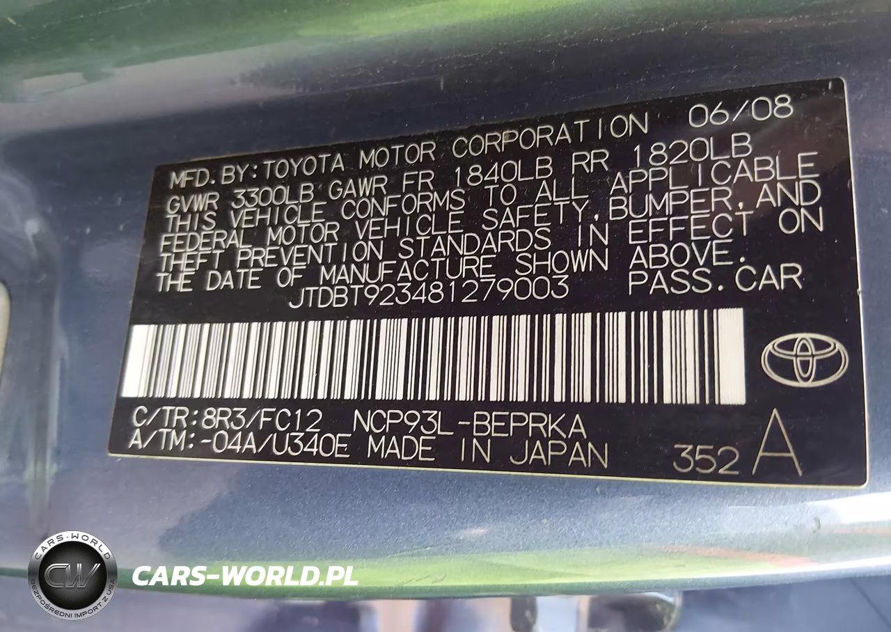2008 Toyota Yaris VIN:JTDBT923481279003 - 9