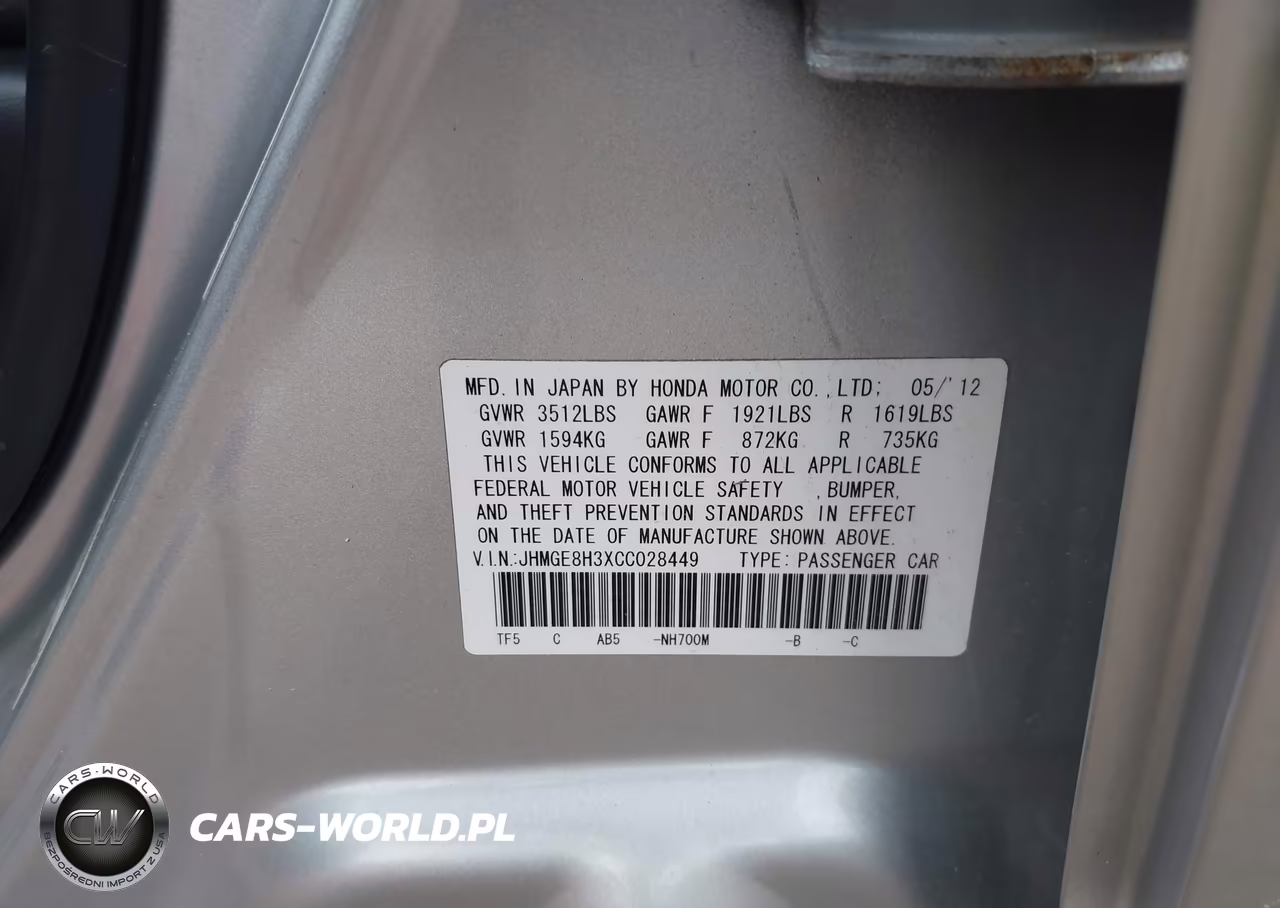 2012 Honda Fit VIN:JHMGE8H3XCC028449 - 9