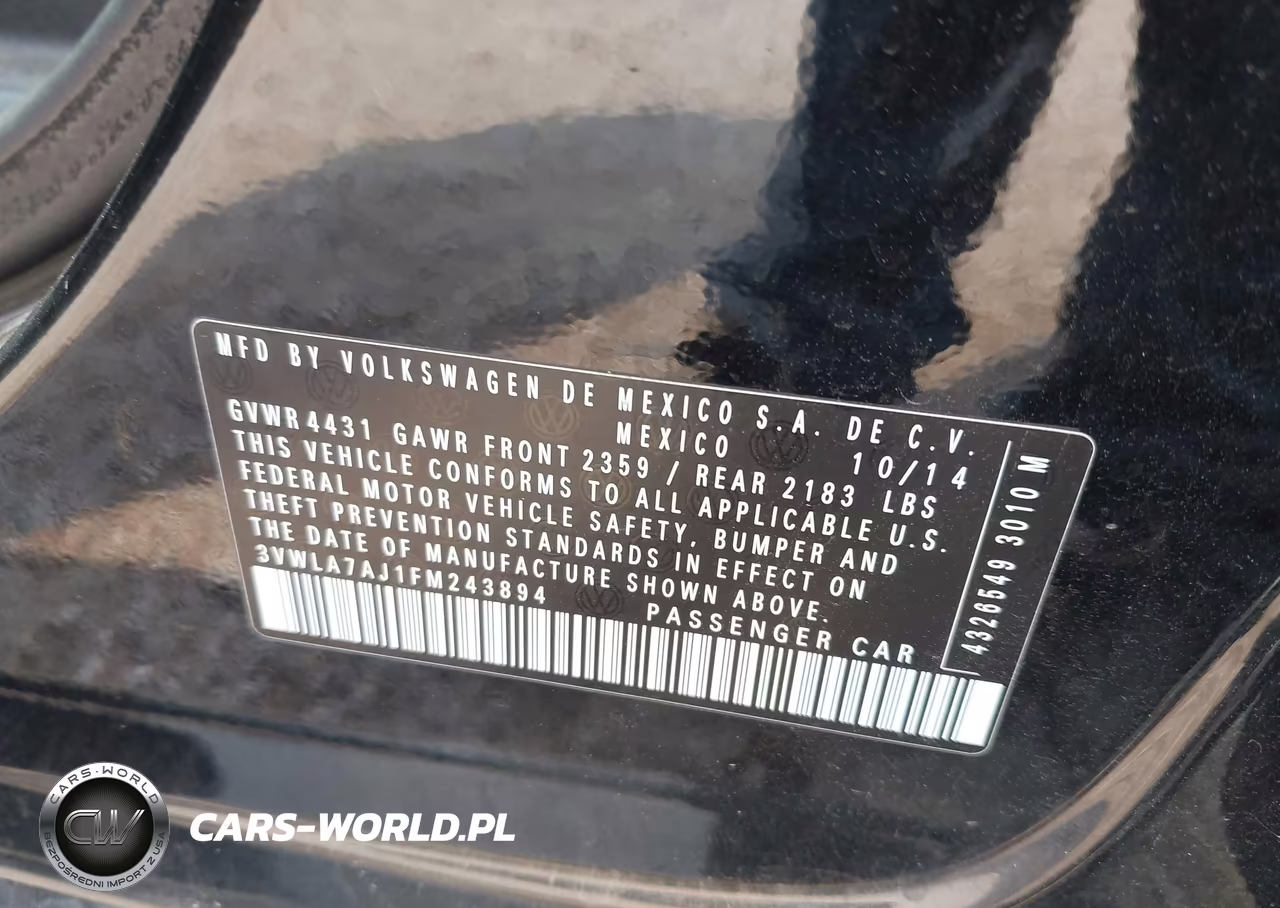 2015 Volkswagen Jetta 2.0L Tdi Se VIN:3VWLA7AJ1FM243894 - 9