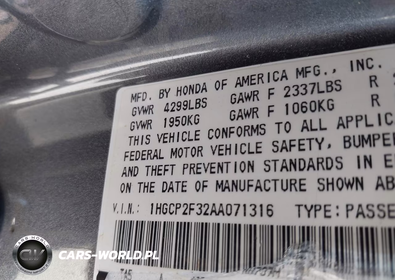 2010 Honda Accord 2.4 Lx VIN:1HGCP2F32AA071316 - 9