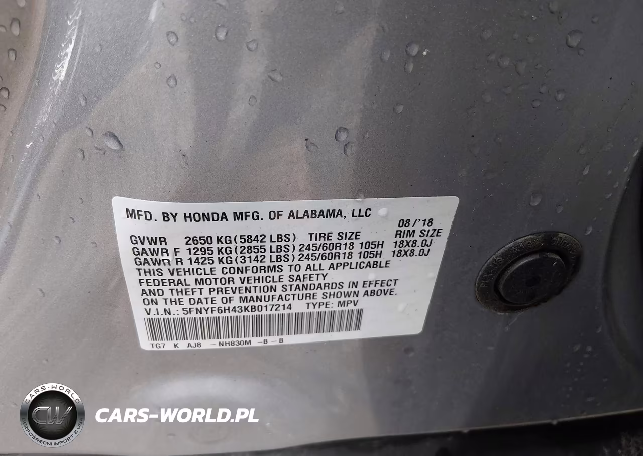 2019 Honda Pilot Ex-L VIN:5FNYF6H43KB017214 - 9
