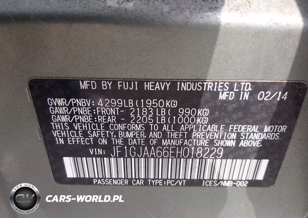 2014 Subaru Impreza 2.0I VIN:JF1GJAA66EH018229 - 6