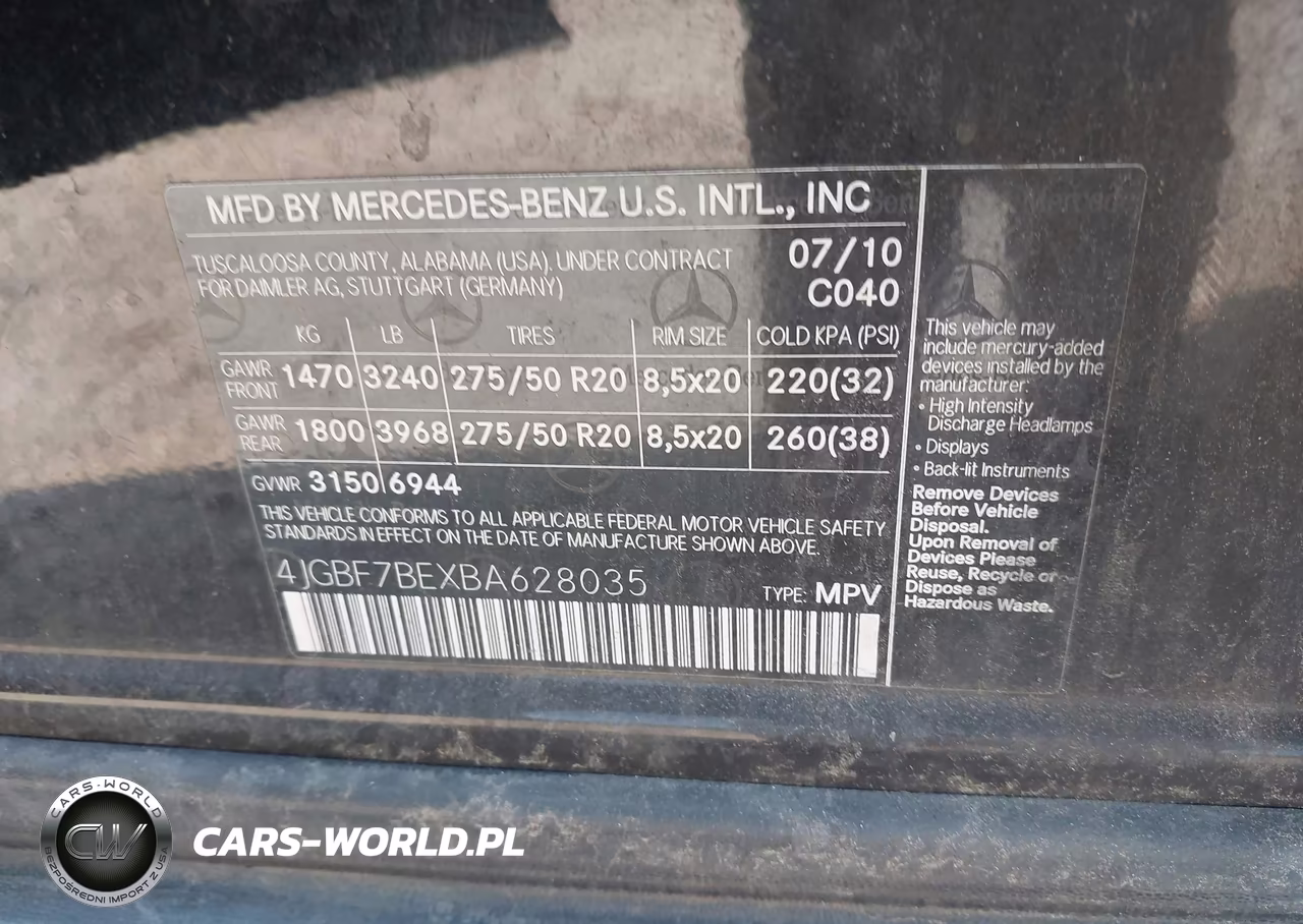 2011 Mercedes-Benz Gl 450 4Matic VIN:4JGBF7BEXBA628035 - 8