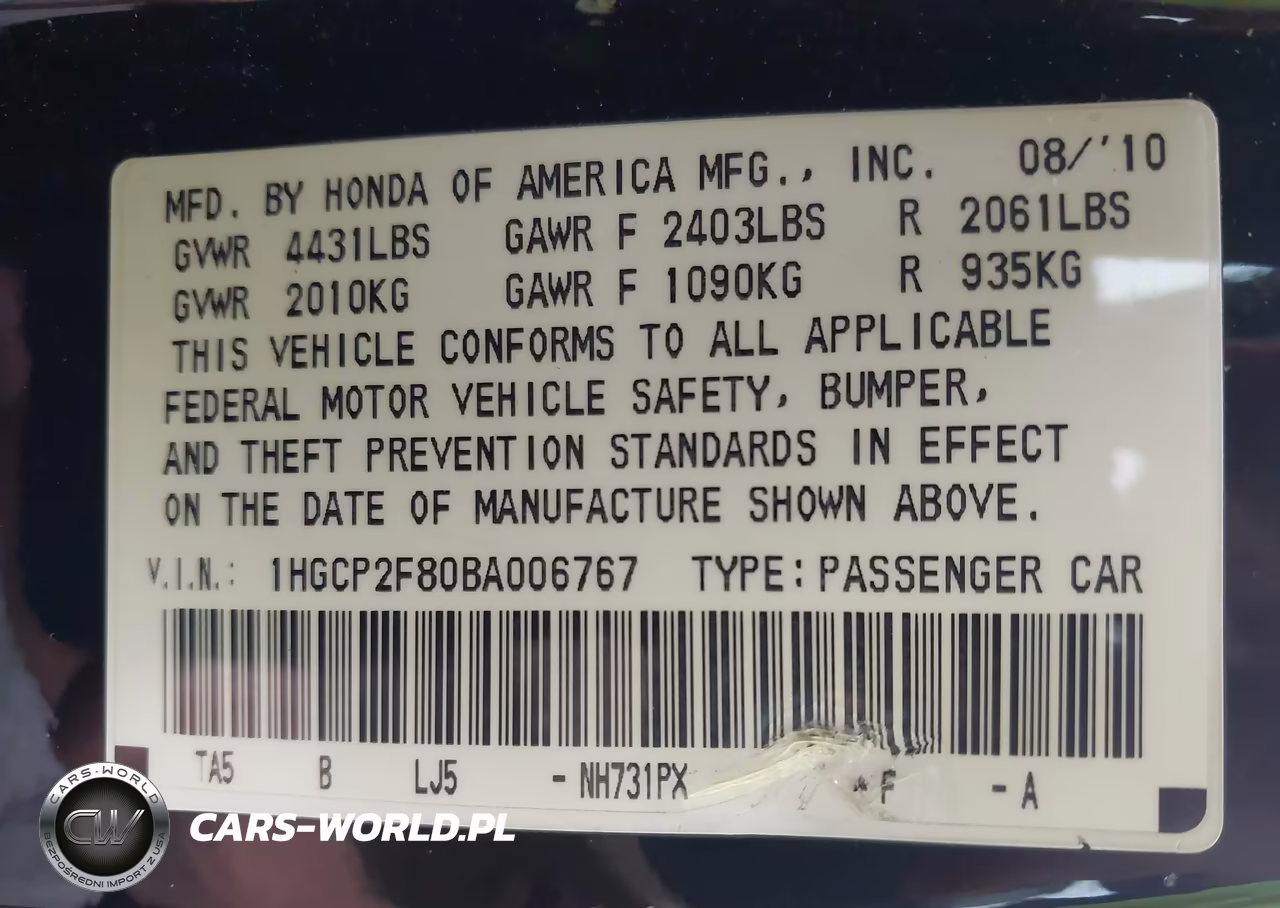 2011 Honda Accord 2.4 Ex-L VIN:1HGCP2F80BA006767 - 9