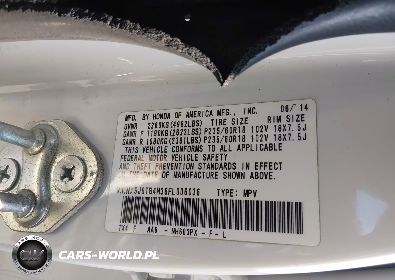2015 Acura Rdx VIN:5J8TB4H38FL006036 - 9