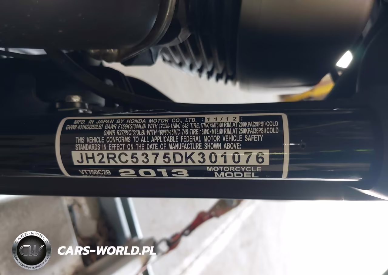 2013 Honda Vt750 C2B VIN:JH2RC5375DK301076 - 10