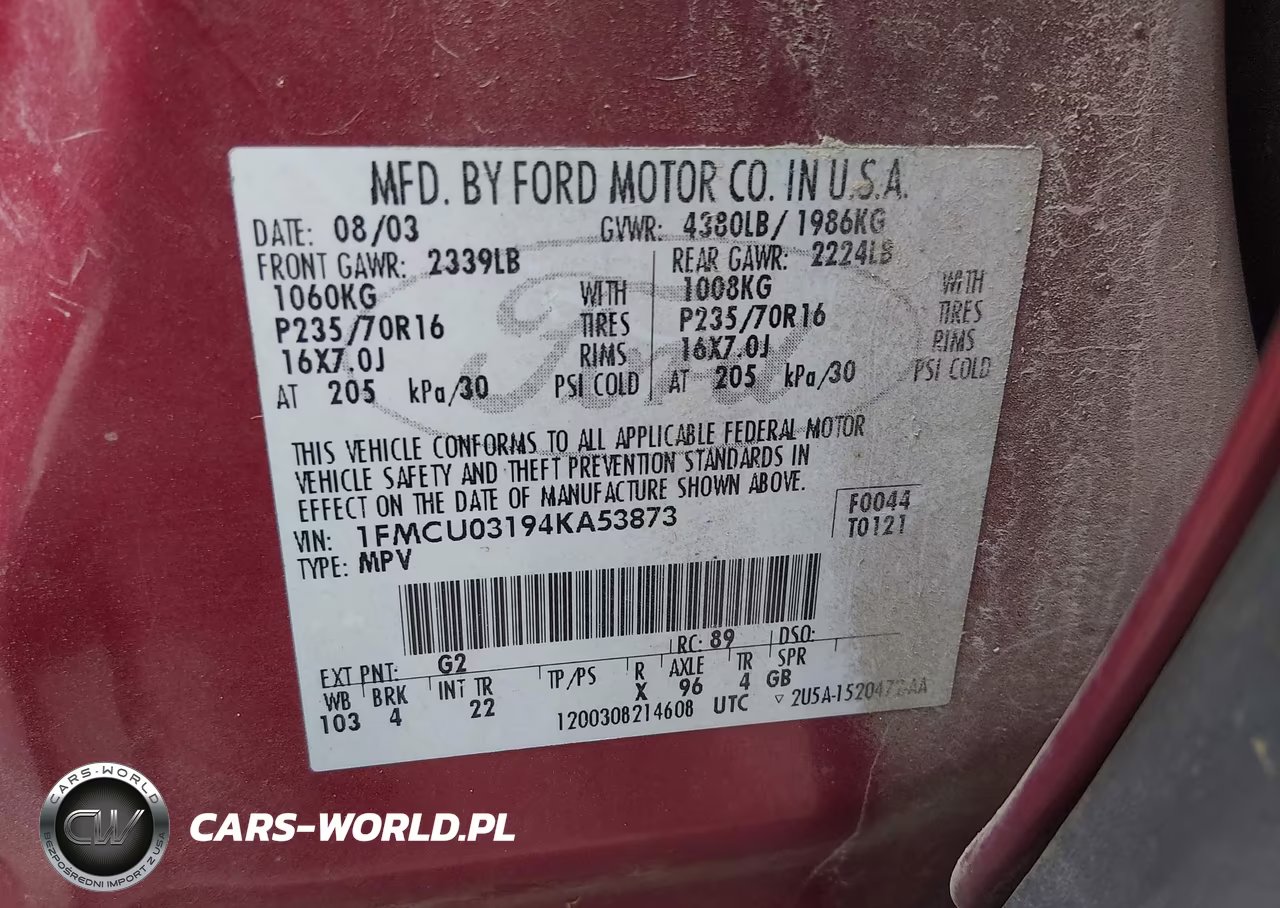 2004 Ford Escape Xlt VIN:1FMCU03194KA53873 - 9