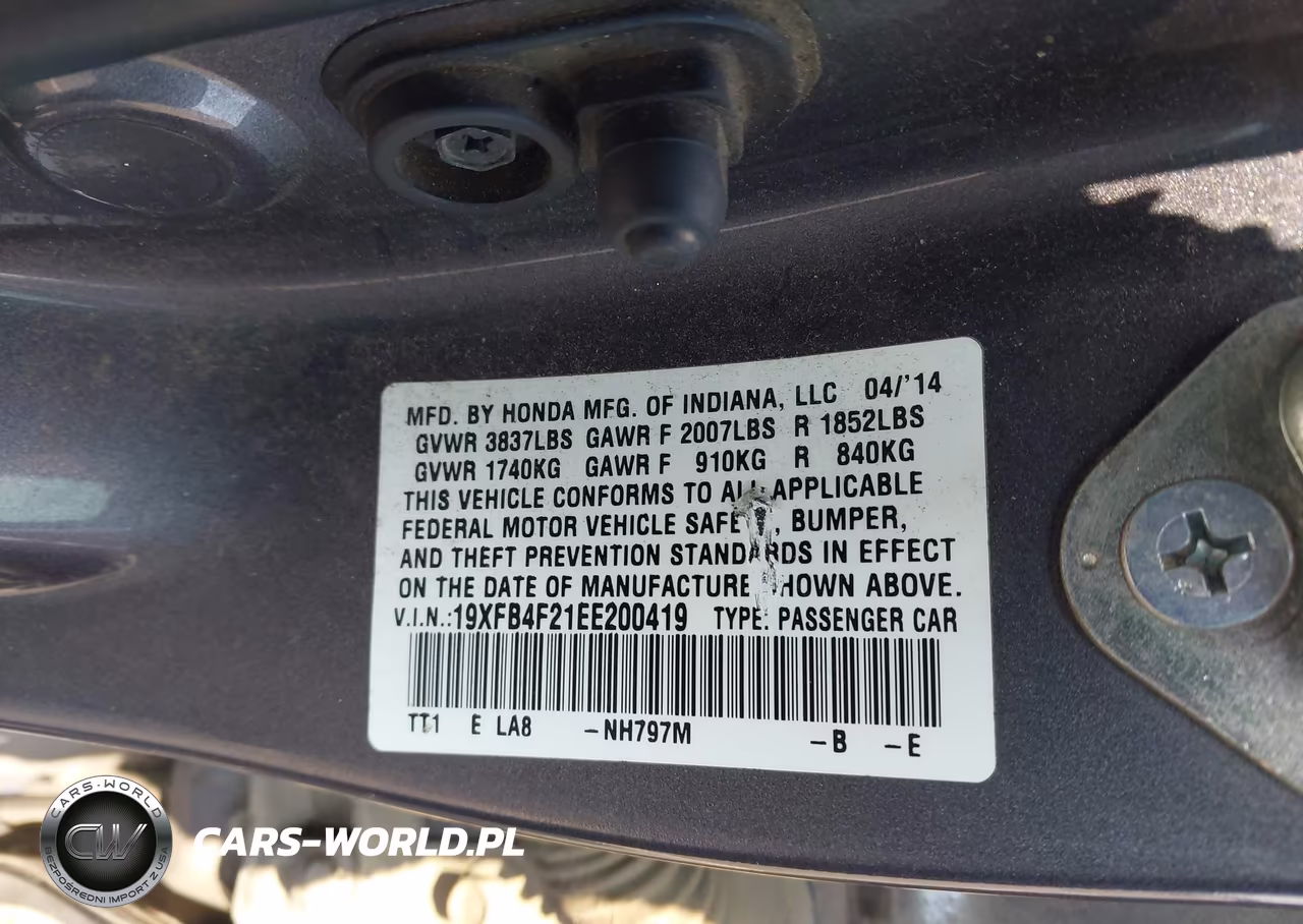 2014 Honda Civic Hybrid VIN:19XFB4F21EE200419 - 9