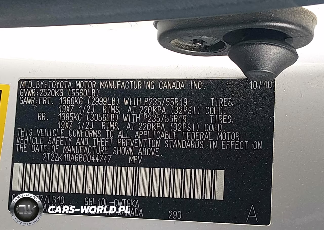 2011 Lexus Rx 350 VIN:2T2ZK1BA6BC044747 - 9