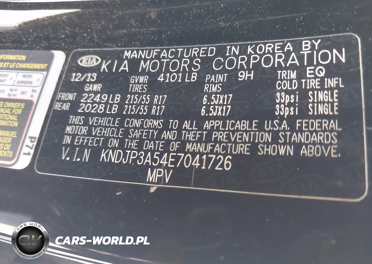 2014 Kia Soul + VIN:KNDJP3A54E7041726 - 9
