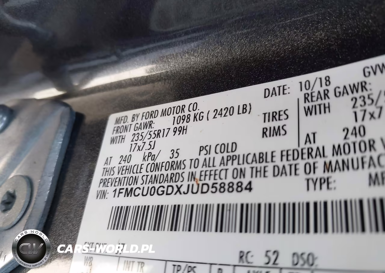 2018 Ford Escape Se VIN:1FMCU0GDXJUD58884 - 9