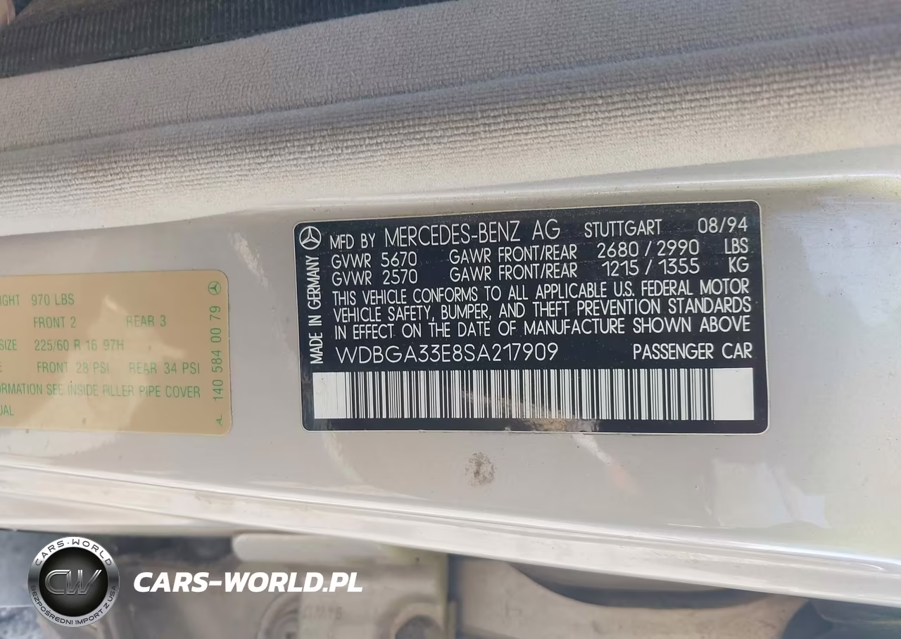1995 Mercedes-Benz S 320 VIN:WDBGA33E8SA217909 - 9
