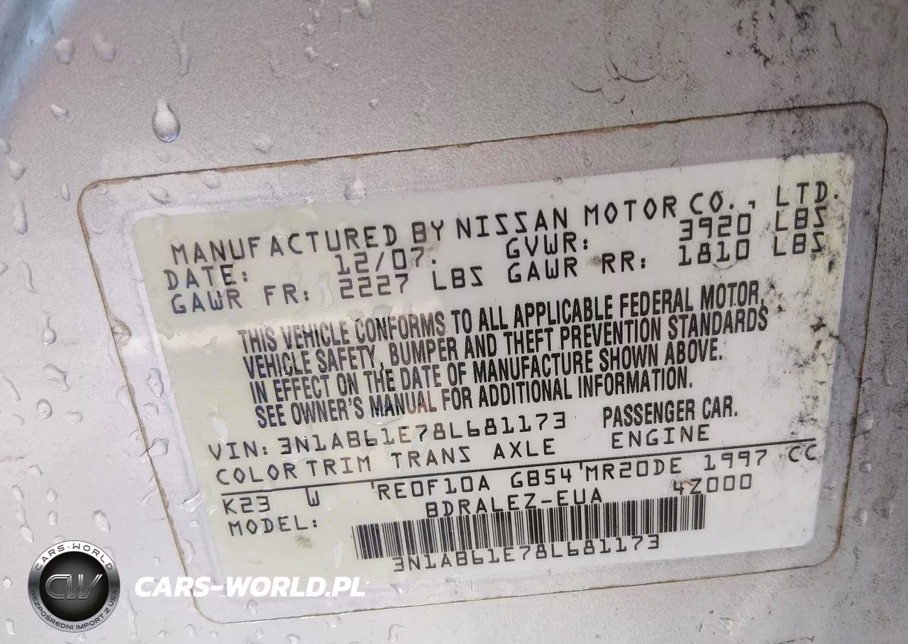 2008 Nissan Sentra 2.0S VIN:3N1AB61E78L681173 - 9