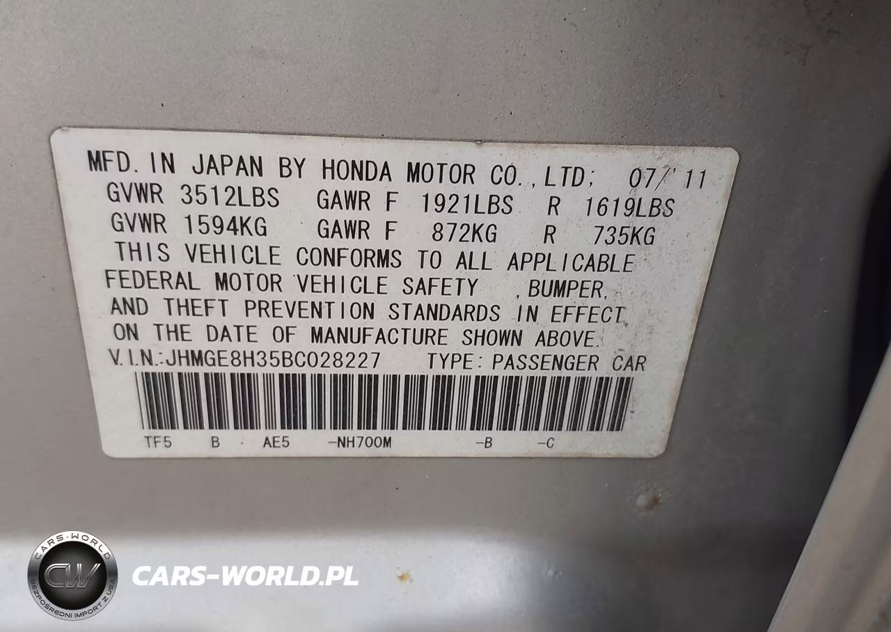 2011 Honda Fit VIN:JHMGE8H35BC028227 - 9