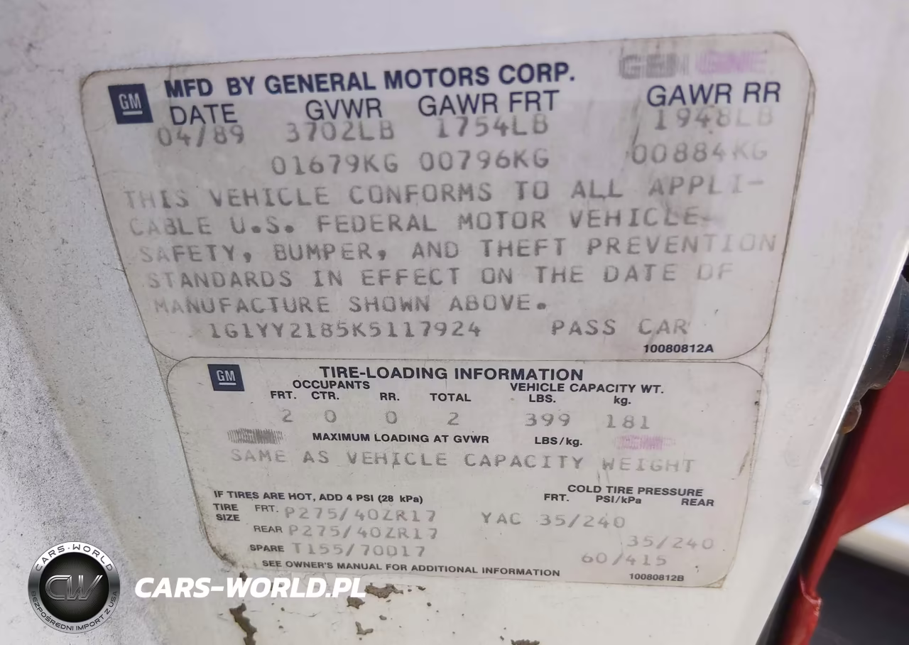 1989 Chevrolet Corvette VIN:1G1YY2185K5117924 - 9