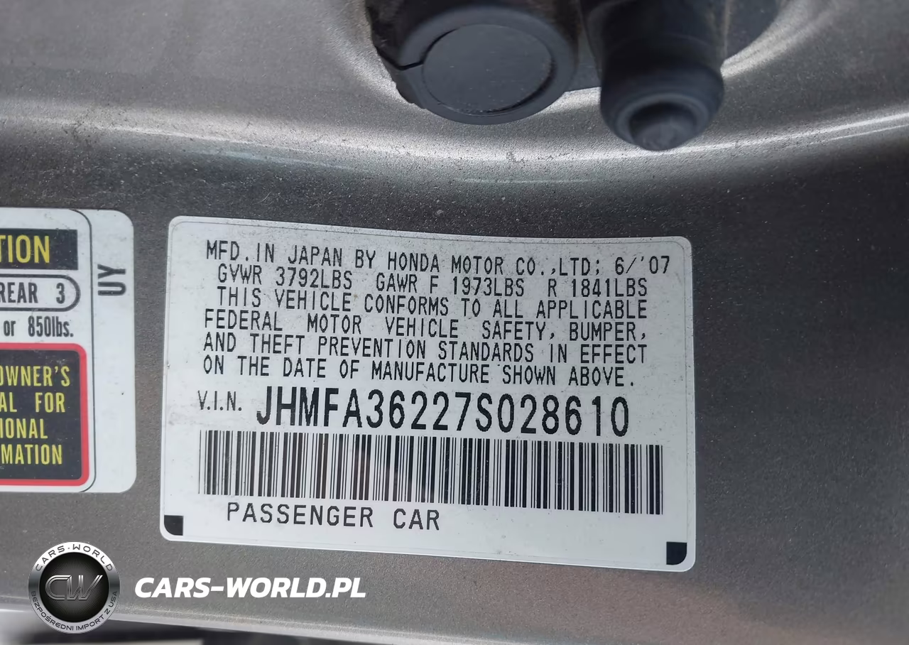 2007 Honda Civic Hybrid VIN:JHMFA36227S028610 - 9