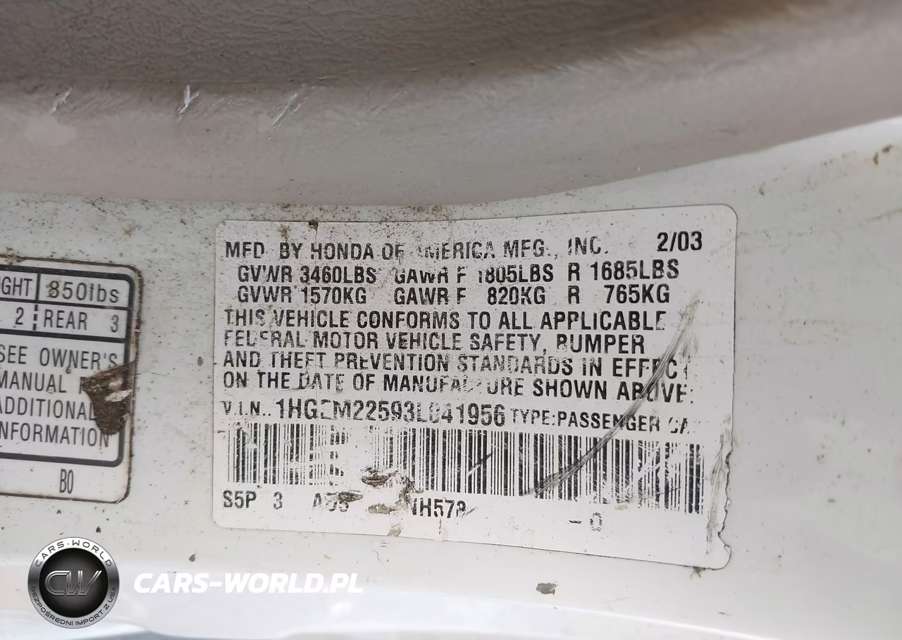 2003 Honda Civic Lx VIN:1HGEM22593L041956 - 9