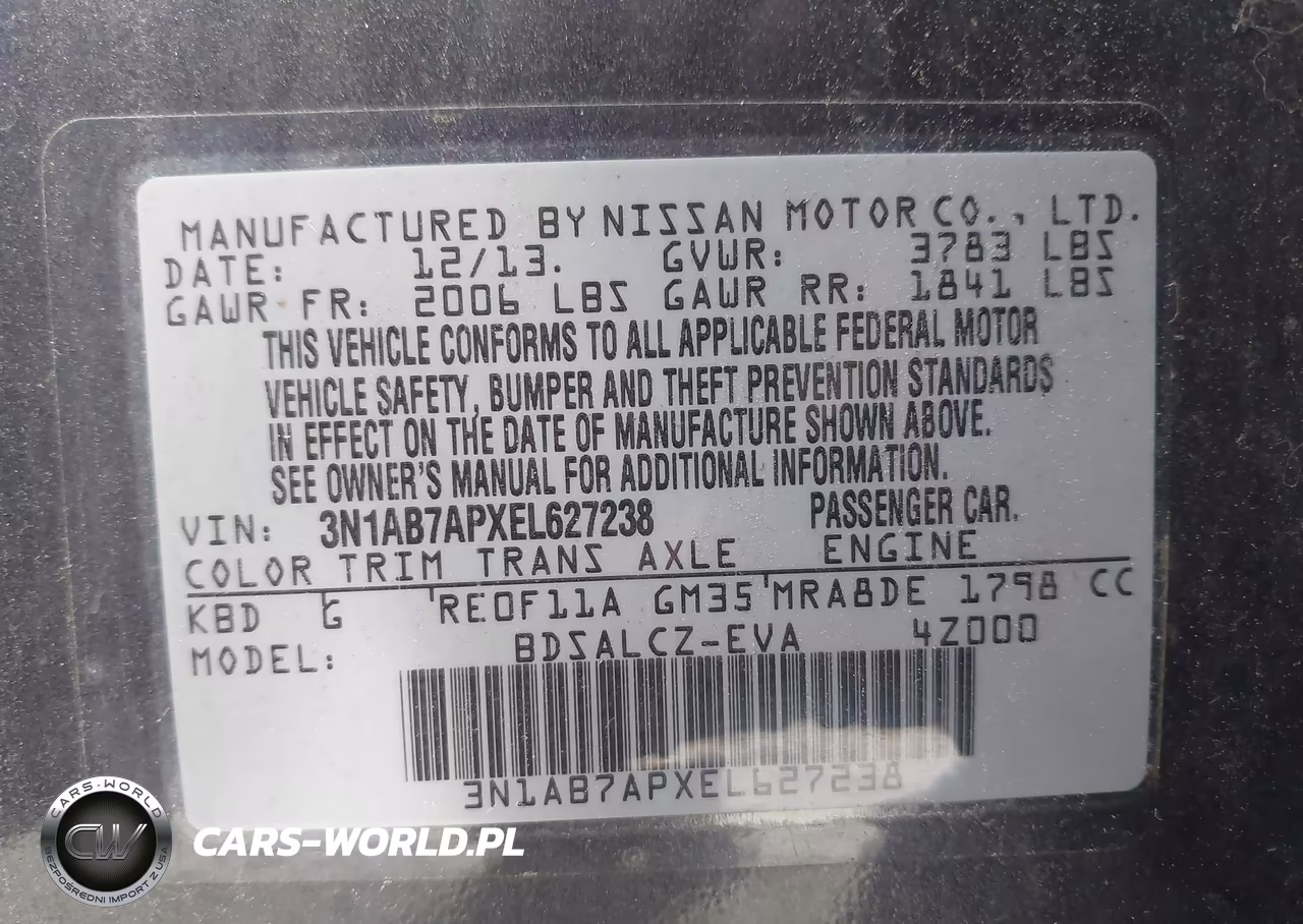 2014 Nissan Sentra S VIN:3N1AB7APXEL627238 - 9