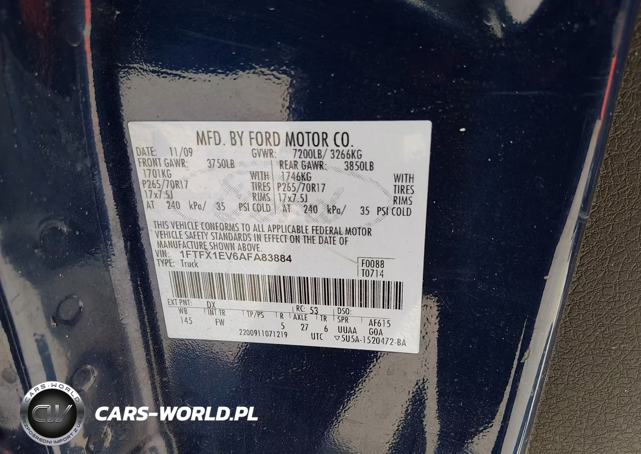 2010 Ford F-150 Fx4-Lariat-Xl-Xlt VIN:1FTFX1EV6AFA83884 - 9
