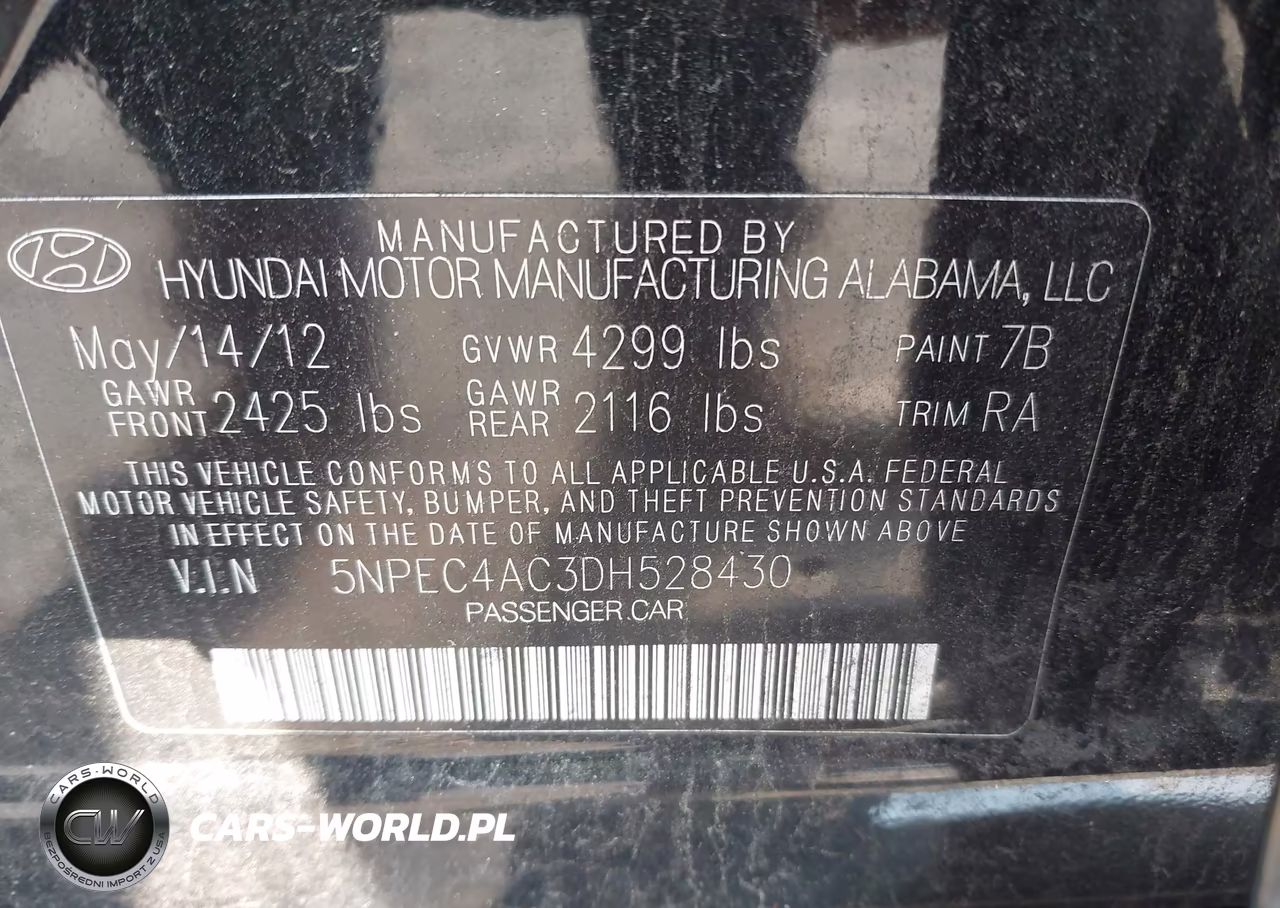 2013 Hyundai Sonata Limited VIN:5NPEC4AC3DH528430 - 9