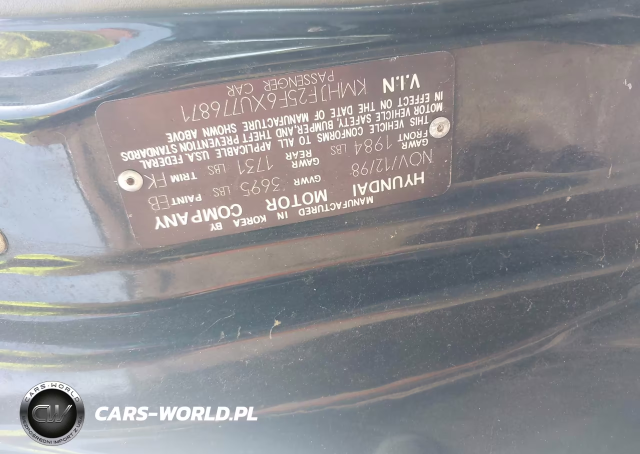1999 Hyundai Elantra Gl VIN:KMHJF25F6XU776871 - 9