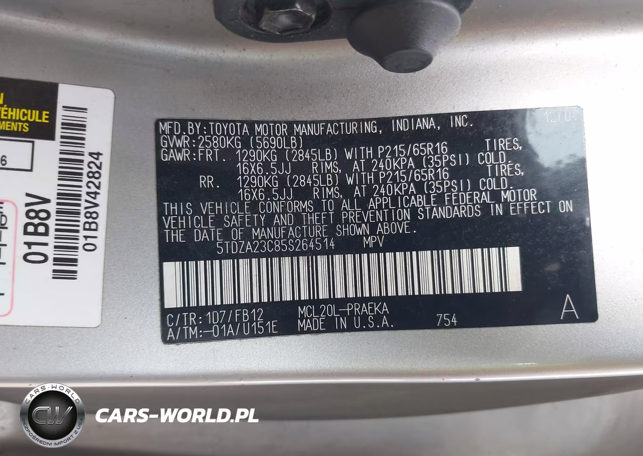 2005 Toyota Sienna Le VIN:5TDZA23C85S264514 - 9