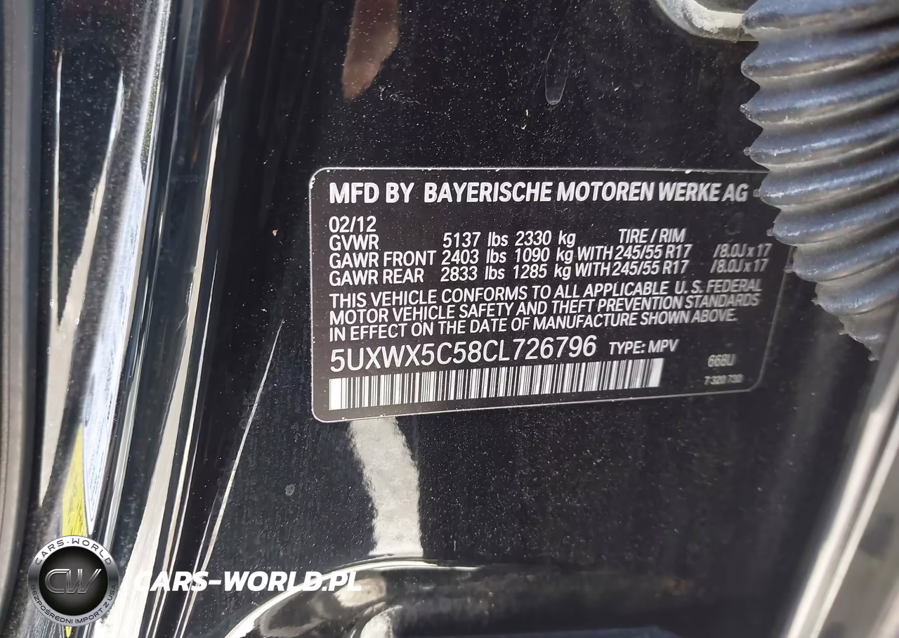 2012 BMW X3 xDrive28I VIN:5UXWX5C58CL726796 - 9