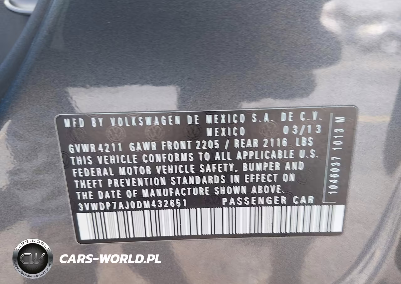 2013 Volkswagen Jetta 2.5L Se VIN:3VWDP7AJ0DM432651 - 9