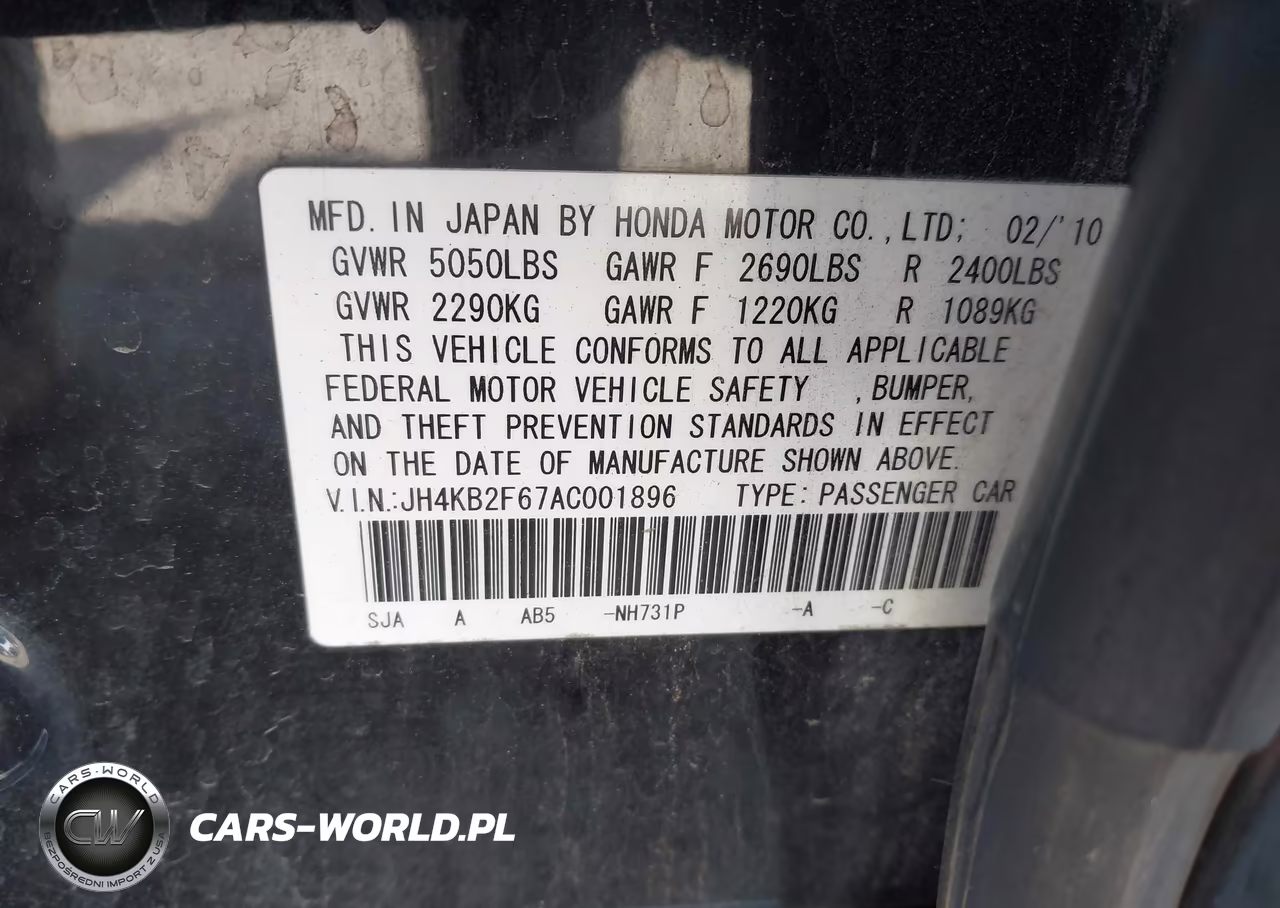 2010 Acura Rl 3.7 VIN:JH4KB2F67AC001896 - 9
