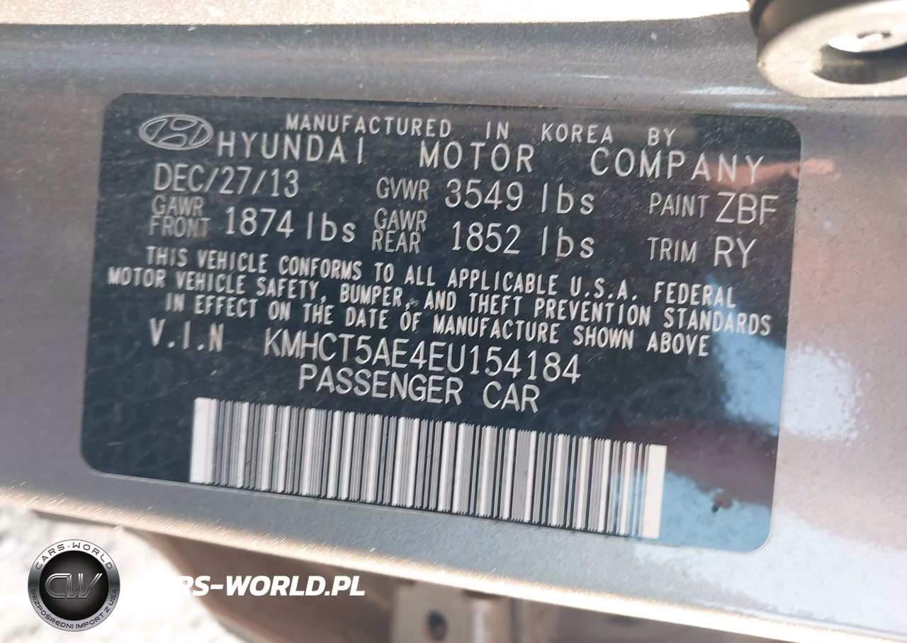 2014 Hyundai Accent Gs VIN:KMHCT5AE4EU154184 - 9