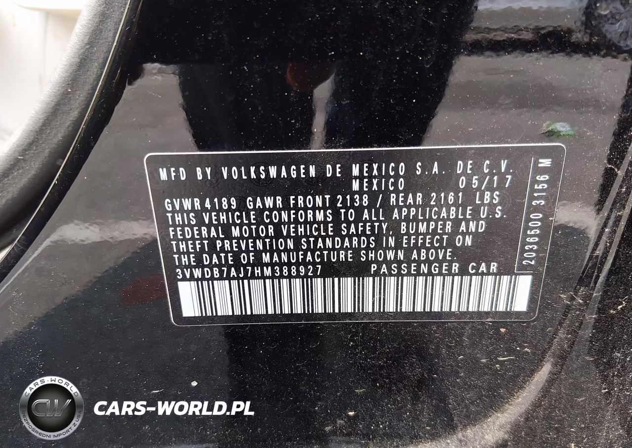 2017 Volkswagen Jetta 1.4T Se VIN:3VWDB7AJ7HM388927 - 9