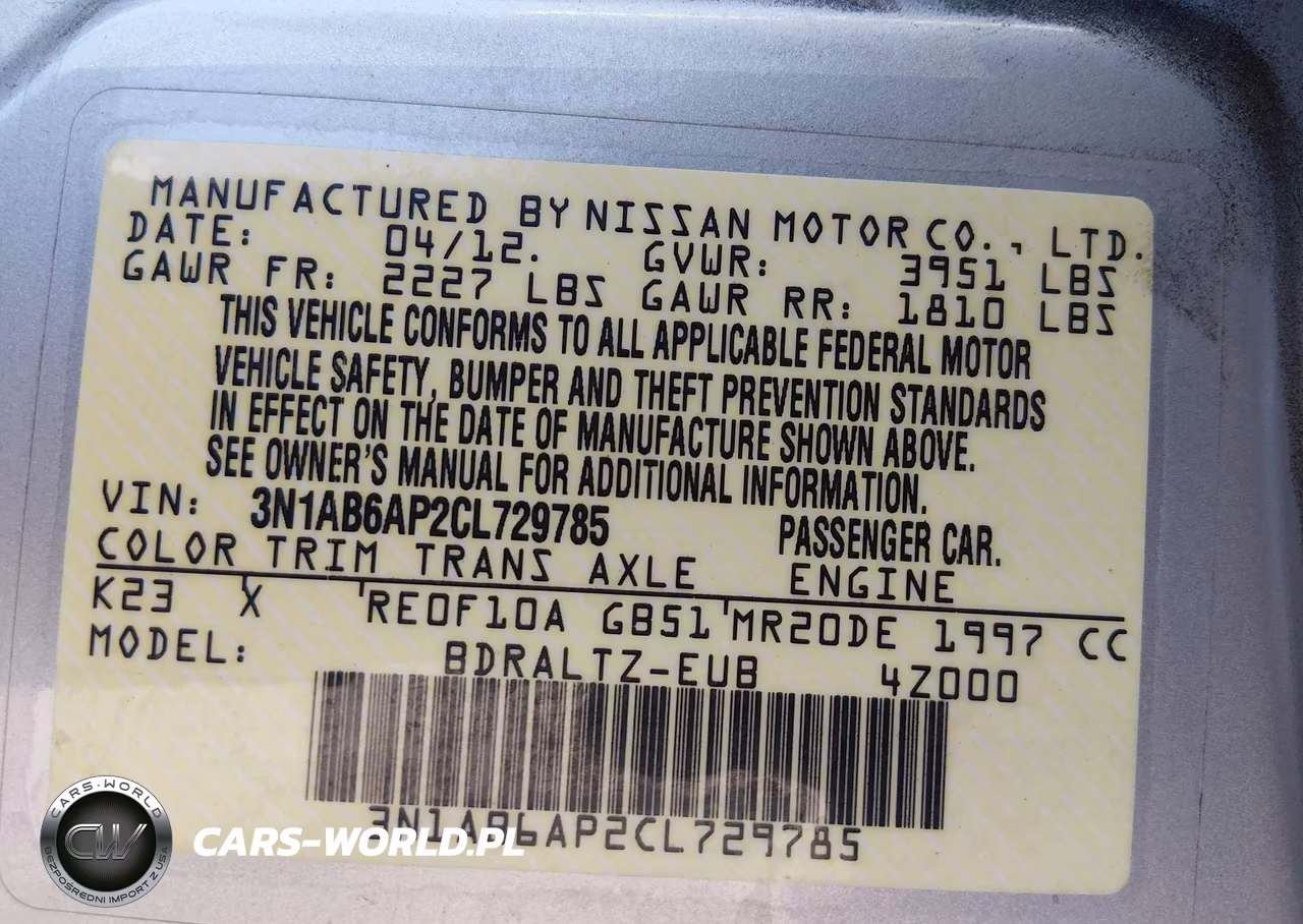 2012 Nissan Sentra 2.0 S VIN:3N1AB6AP2CL729785 - 9