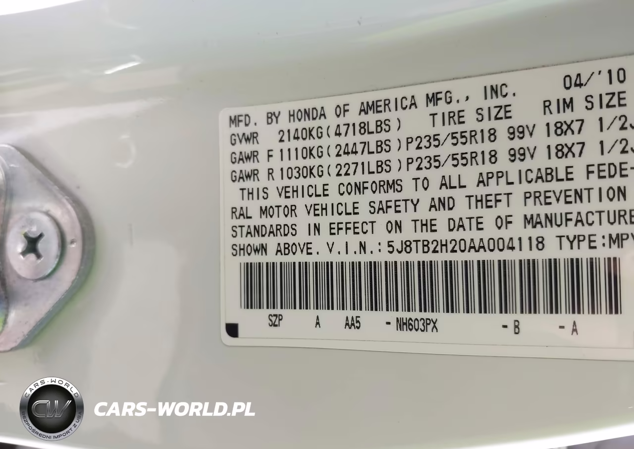 2010 Acura Rdx VIN:5J8TB2H20AA004118 - 9
