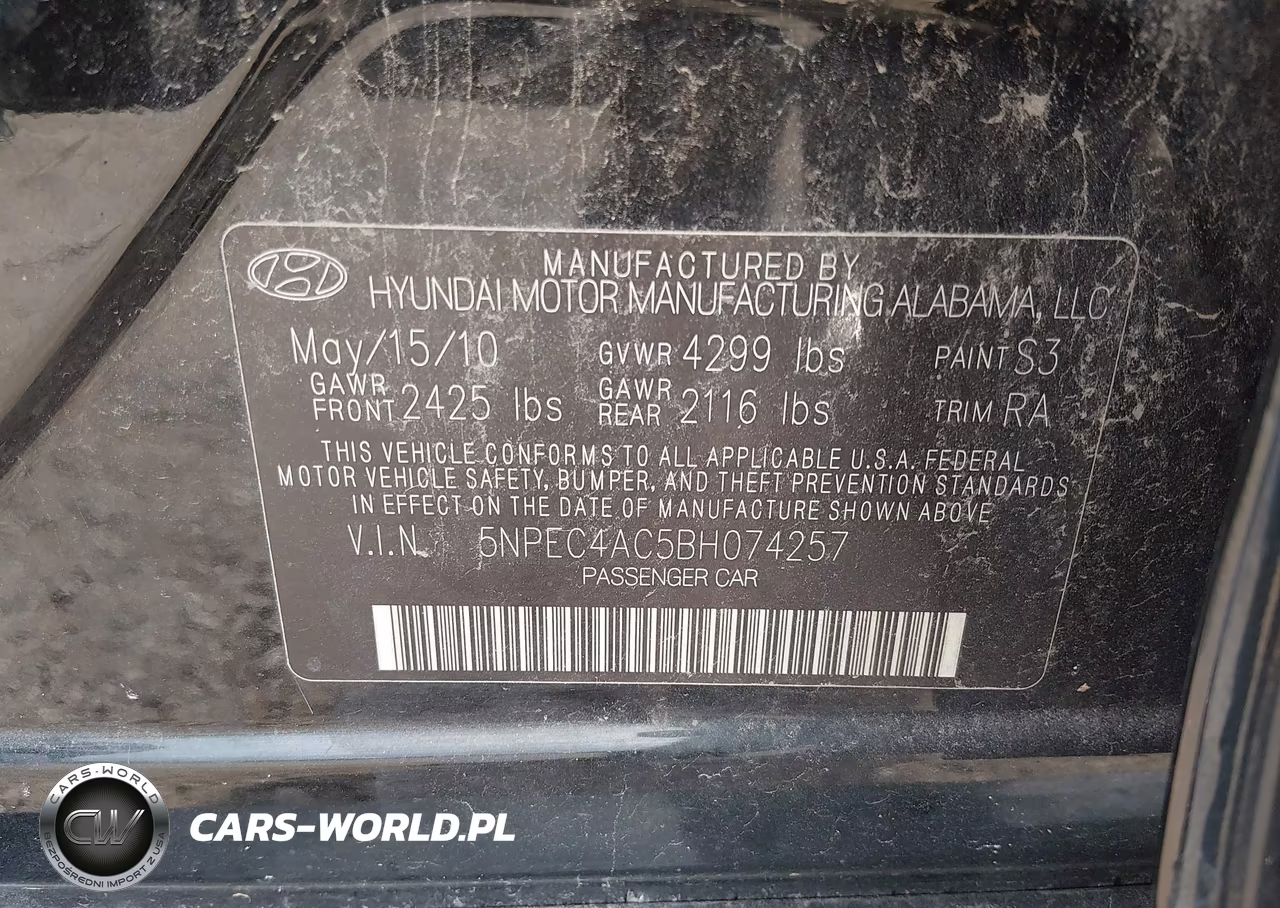 2011 Hyundai Sonata Limited VIN:5NPEC4AC5BH074257 - 9