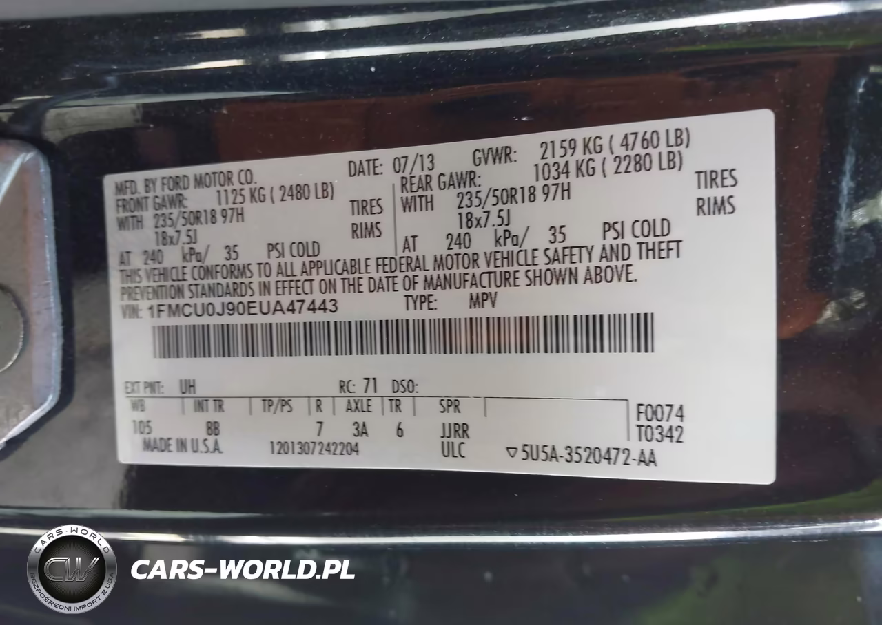2014 Ford Escape Titanium VIN:1FMCU0J90EUA47443 - 9