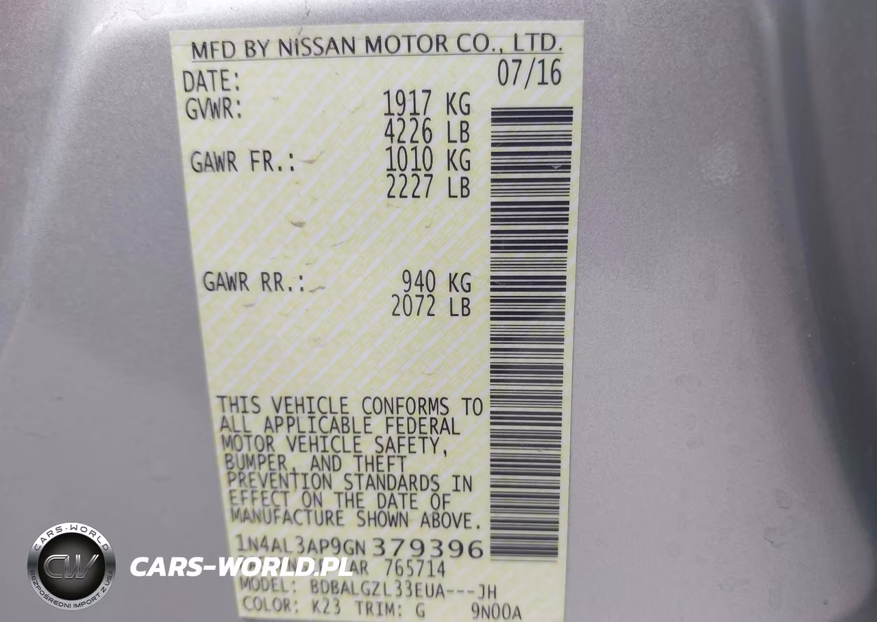 2016 Nissan Altima 2.5 S VIN:1N4AL3AP9GN379396 - 9